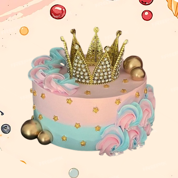 Eggless Majestic Princess Crowned Themed Cake -