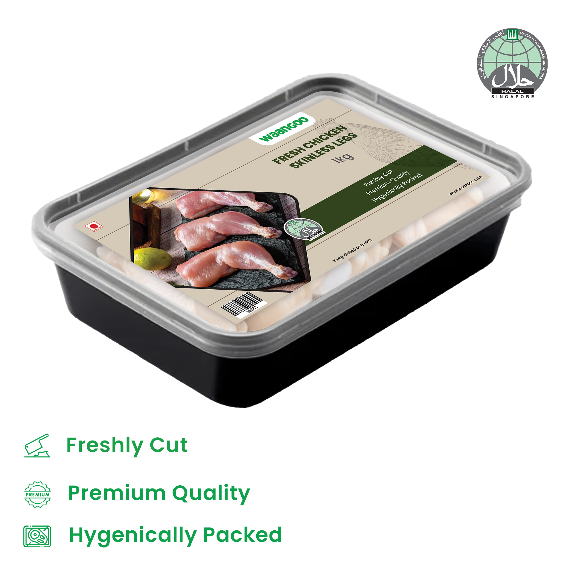 Fresh Chicken Skinless Legs - 1 Kg