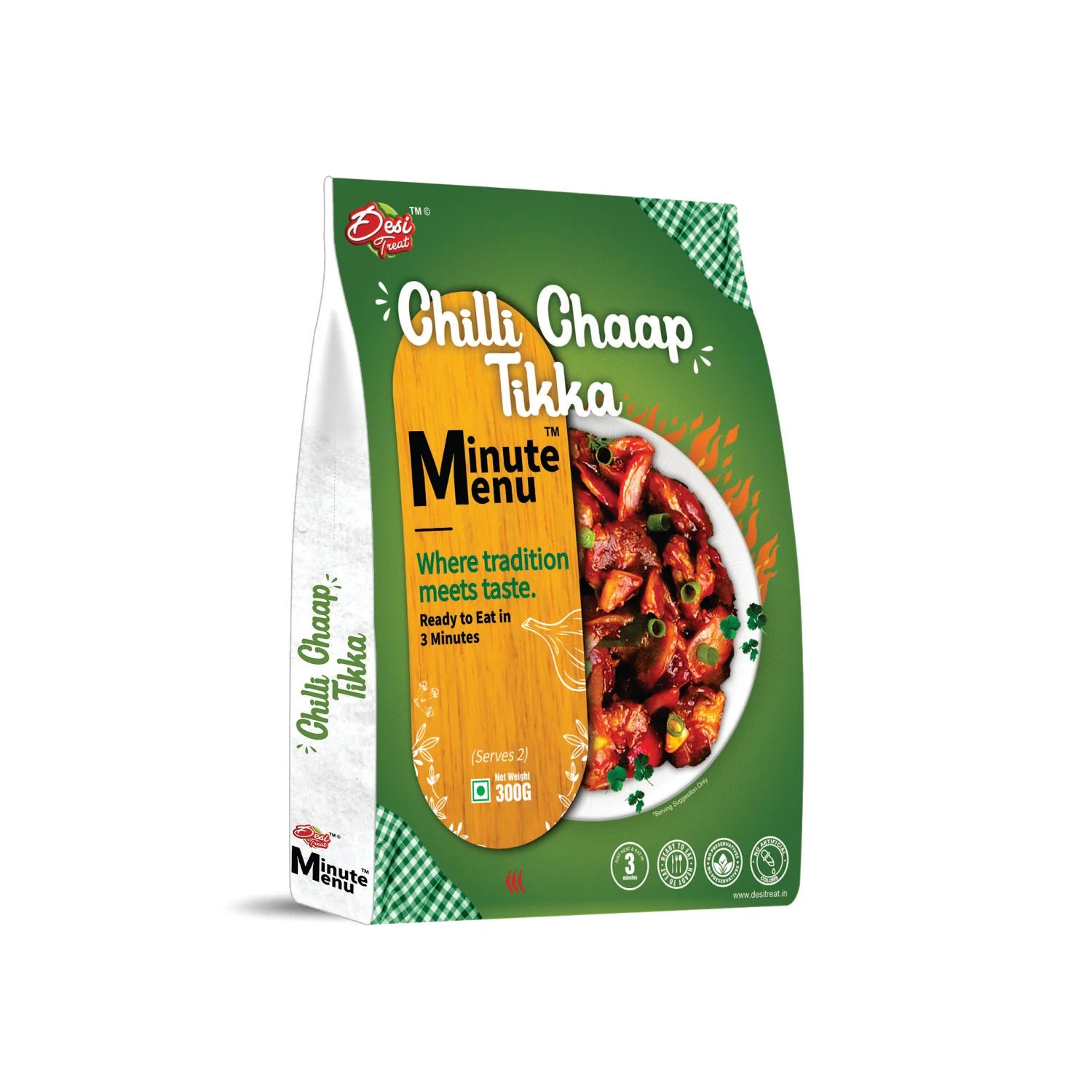 Desi Treat Minute Menu Chilli Chaap Tikka ( Ready to Eat in 3 Minutes )  - 300 g
