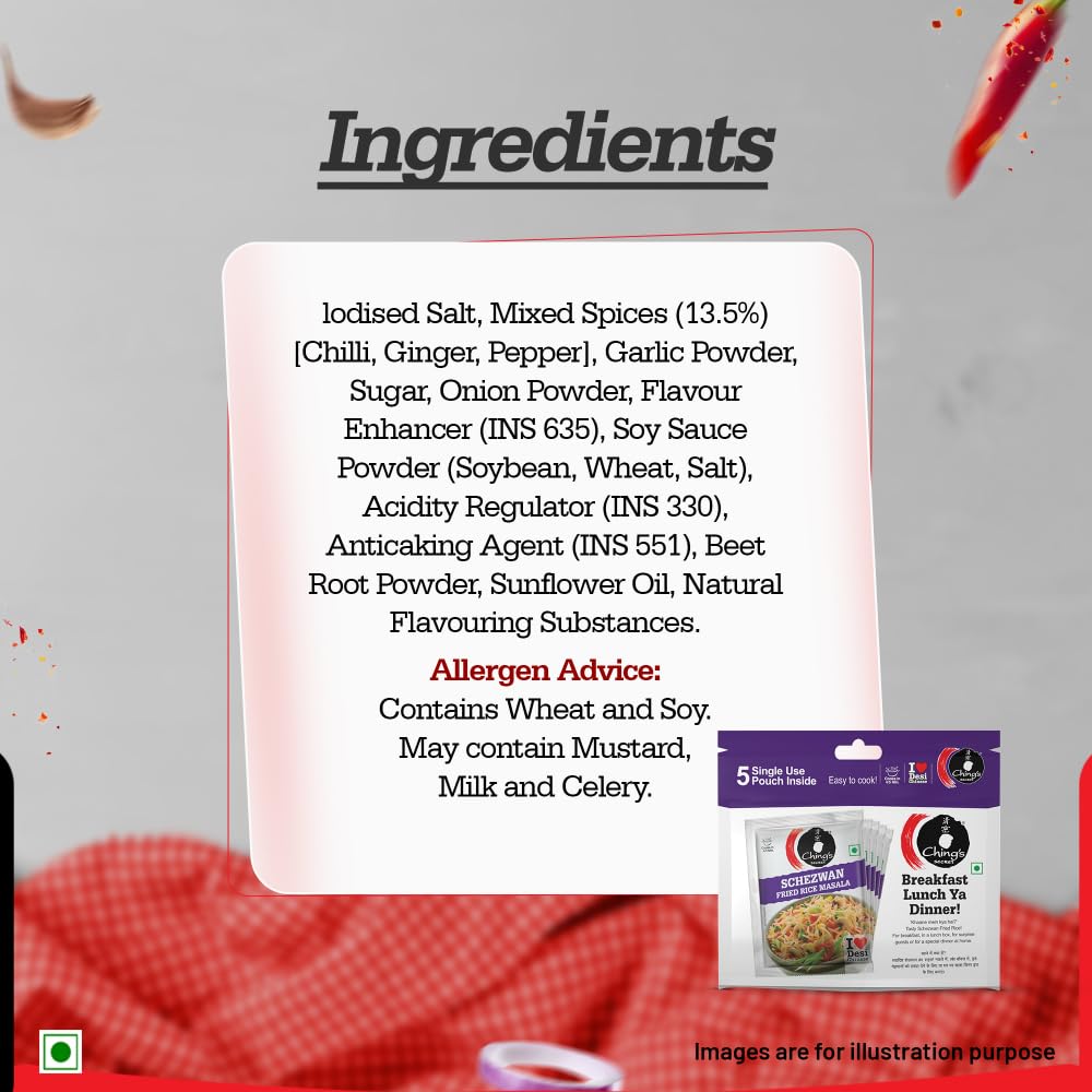 Chings Schezwan Fried Rice Masala  - 5 x 20 g