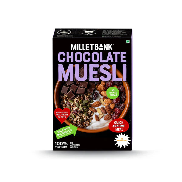 Millet Bank Muesli Chocolate Made with Multi Millet No Artificial Colours - 350 g
