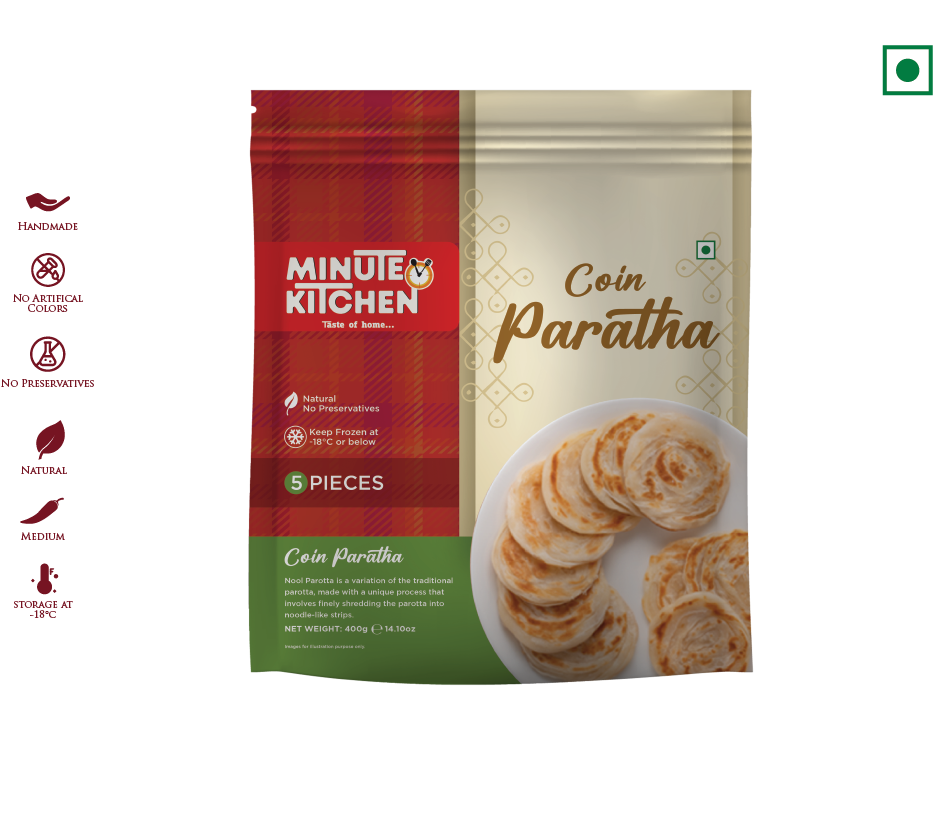 Minute Kitchen Coin Paratha With Salna - 200 g