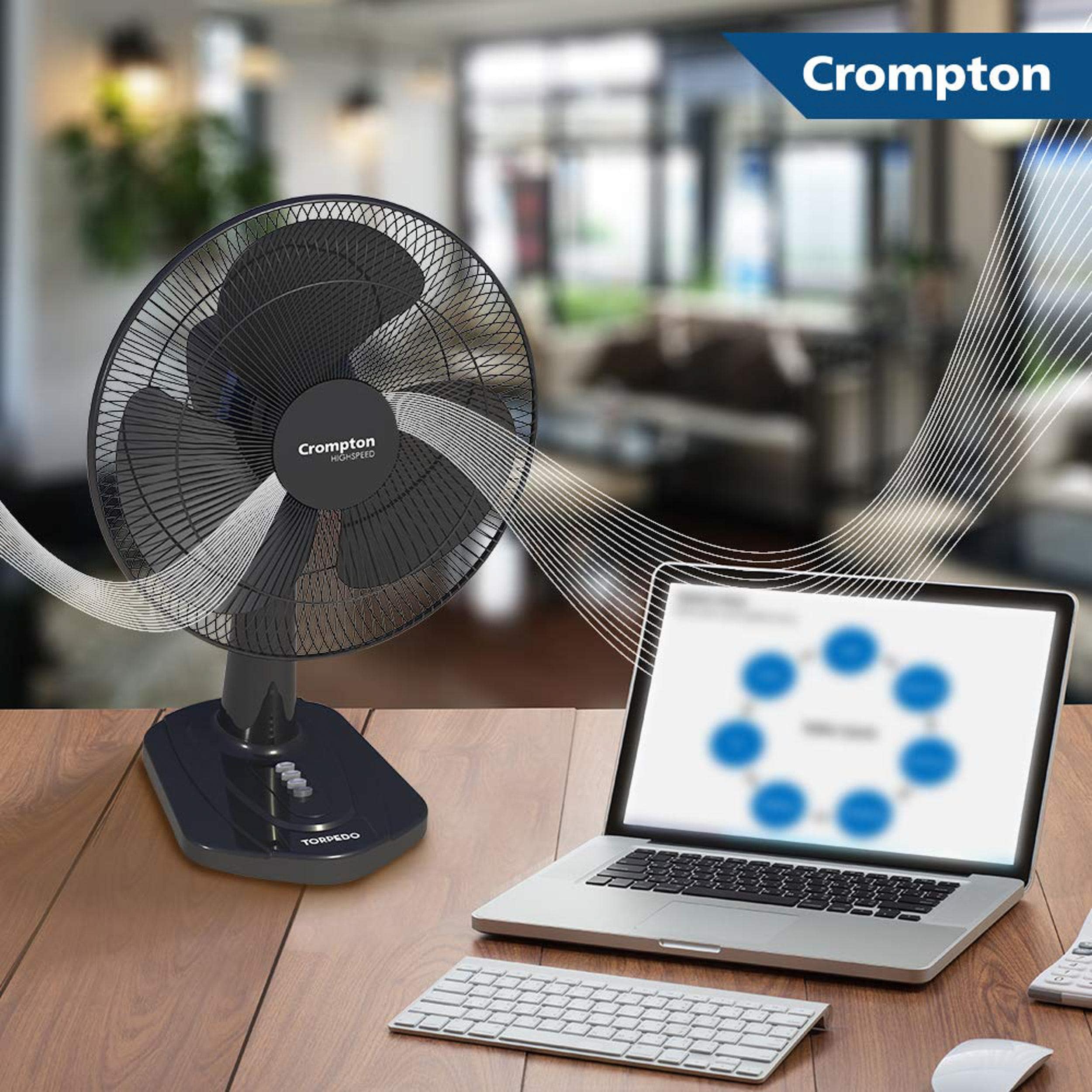 Crompton High Speed Torpdeo Black Table Fan - 1 Pc