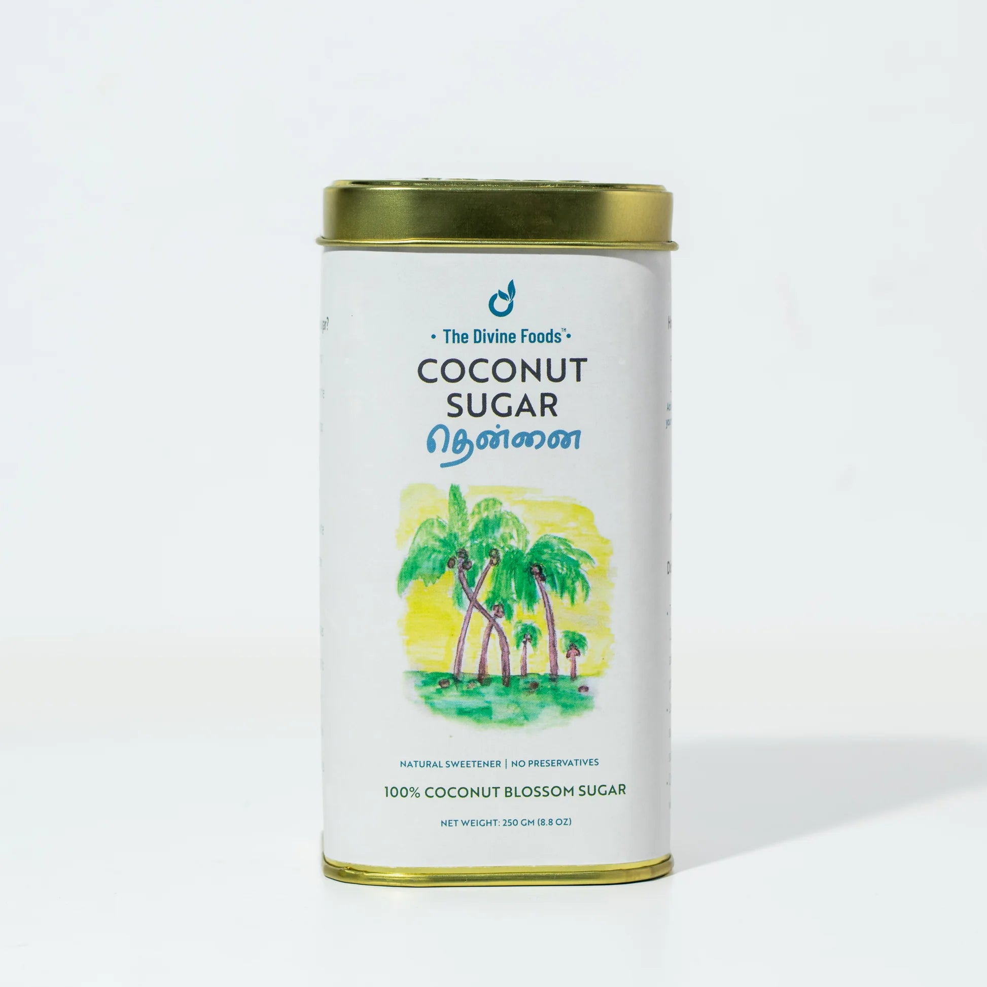 The Divine Foods Organic Coconut Sugar Natural Sweetener, Sugar Alternative, Coconut Palm Sap- 250 g