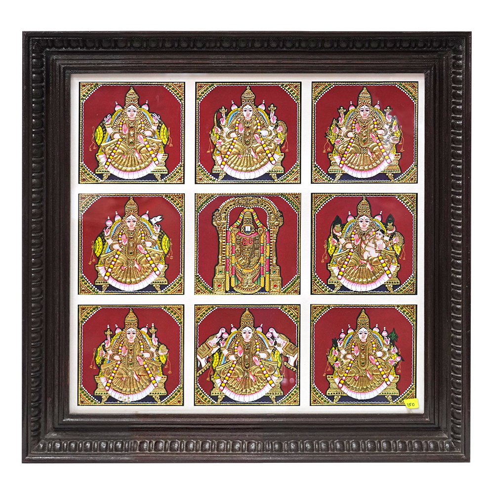Poompuhar Tanjore Painting Astalakshmi Art2 - 1 Pc - TNHDCCT206