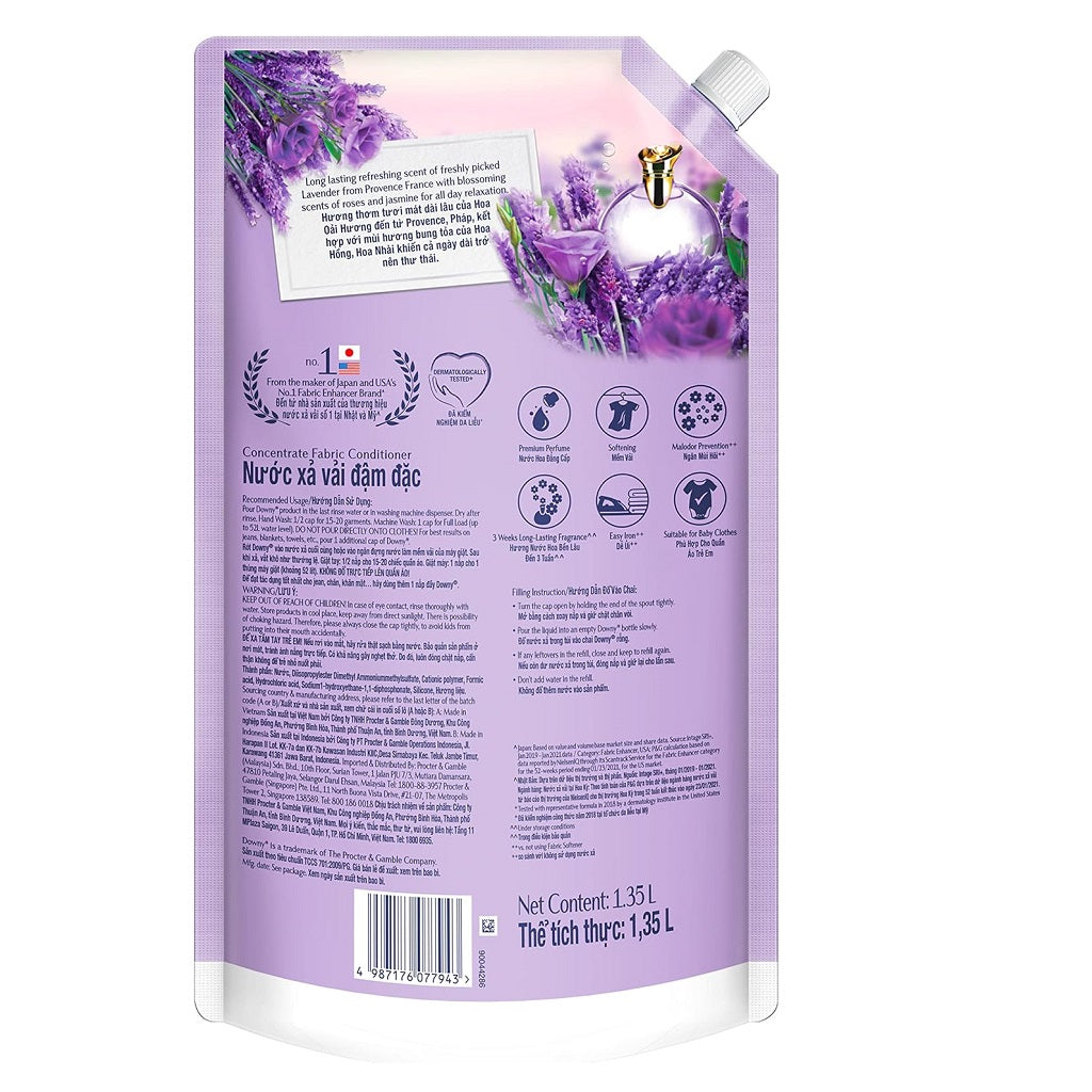 Downy French Lavender Fabric Softener Liquid - 1.35 L (Refill)