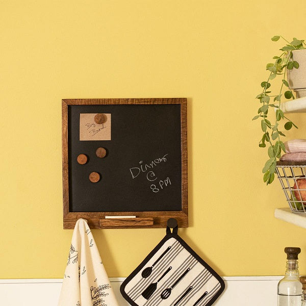 Ellementry Jot Down Notice Board With 4 Magnet Stoppers For Kitchen/Gifting Purpose(WDDEA2454) - 1 Pc