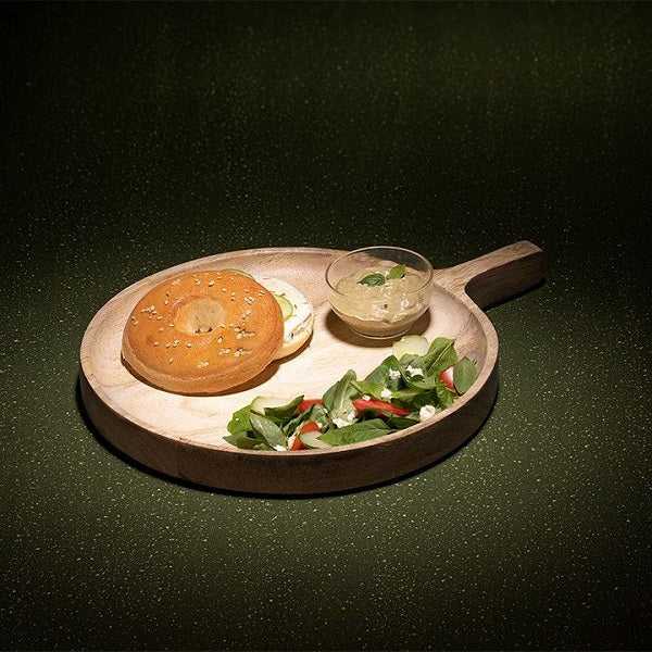 Ellementry Ochre Mango Wood Platter For Kitchen/Gifting Purpose/Tableware(WDETA2317) - 1 Pc