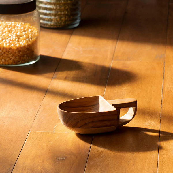 Ellementry Teak Wood Scooper Large For Kitchen/Gifting Purpose/Tableware(WDKEA1798) - 1 Pc