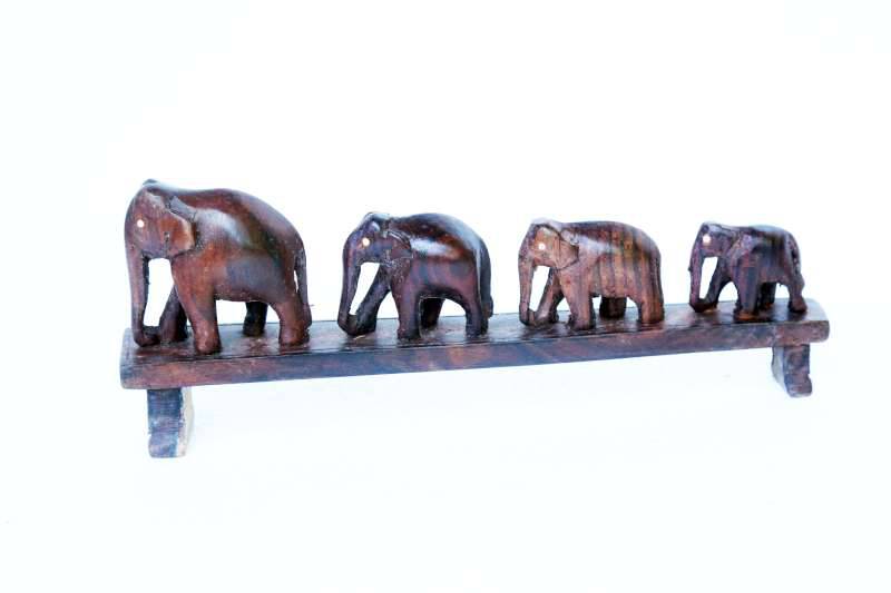 Four Elephants On Bridge - 1 pc