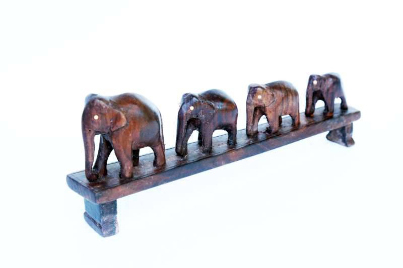 Four Elephants On Bridge - 1 pc
