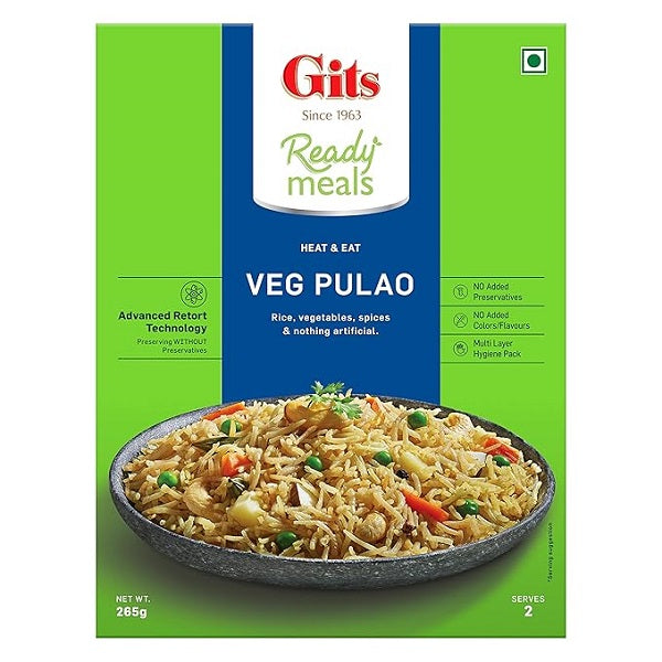 Gits Ready Meals Heat & Eat Veg Pulao - 265 g