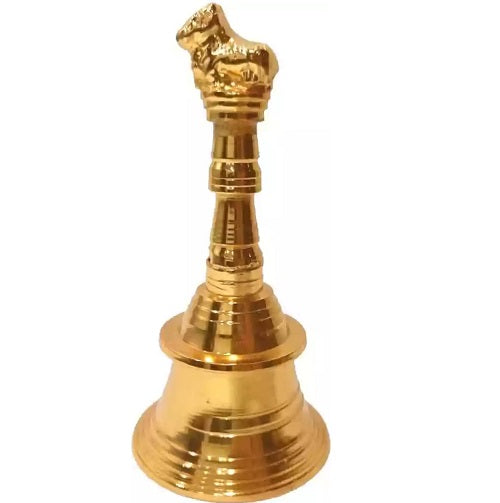 Authentic Gold Plated Brass Nandhi Pooja Bell - 1 Pc