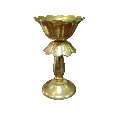 Authentic Gold Plated Brass Kamal Diya Stand - 1 Pc