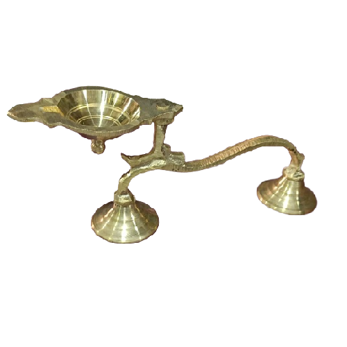 Brass Yega Diya (Vilakku) Gold Plated Specially From Nachiyarkovil Kumbakonam - 1 Pc