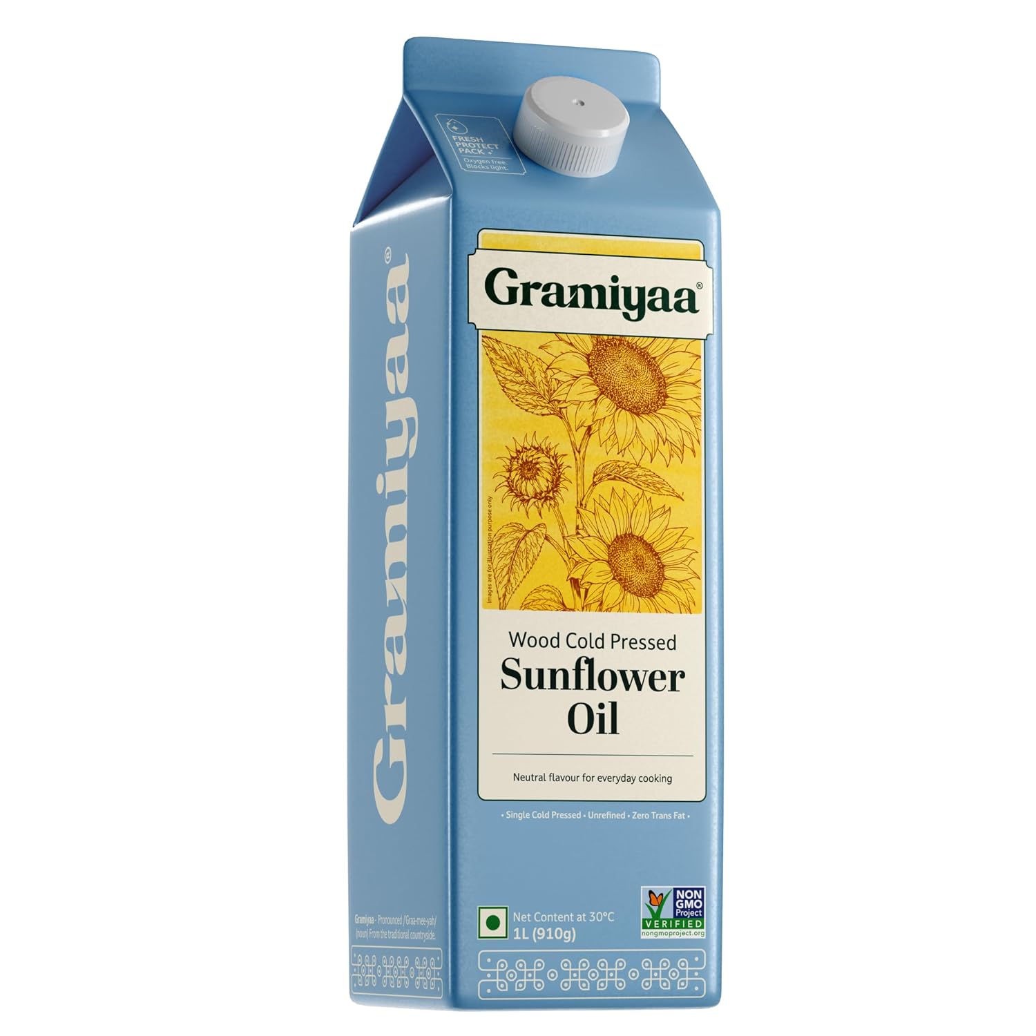 Gramiyaa Wood Cold Pressed Sunflower Oil - 1 L