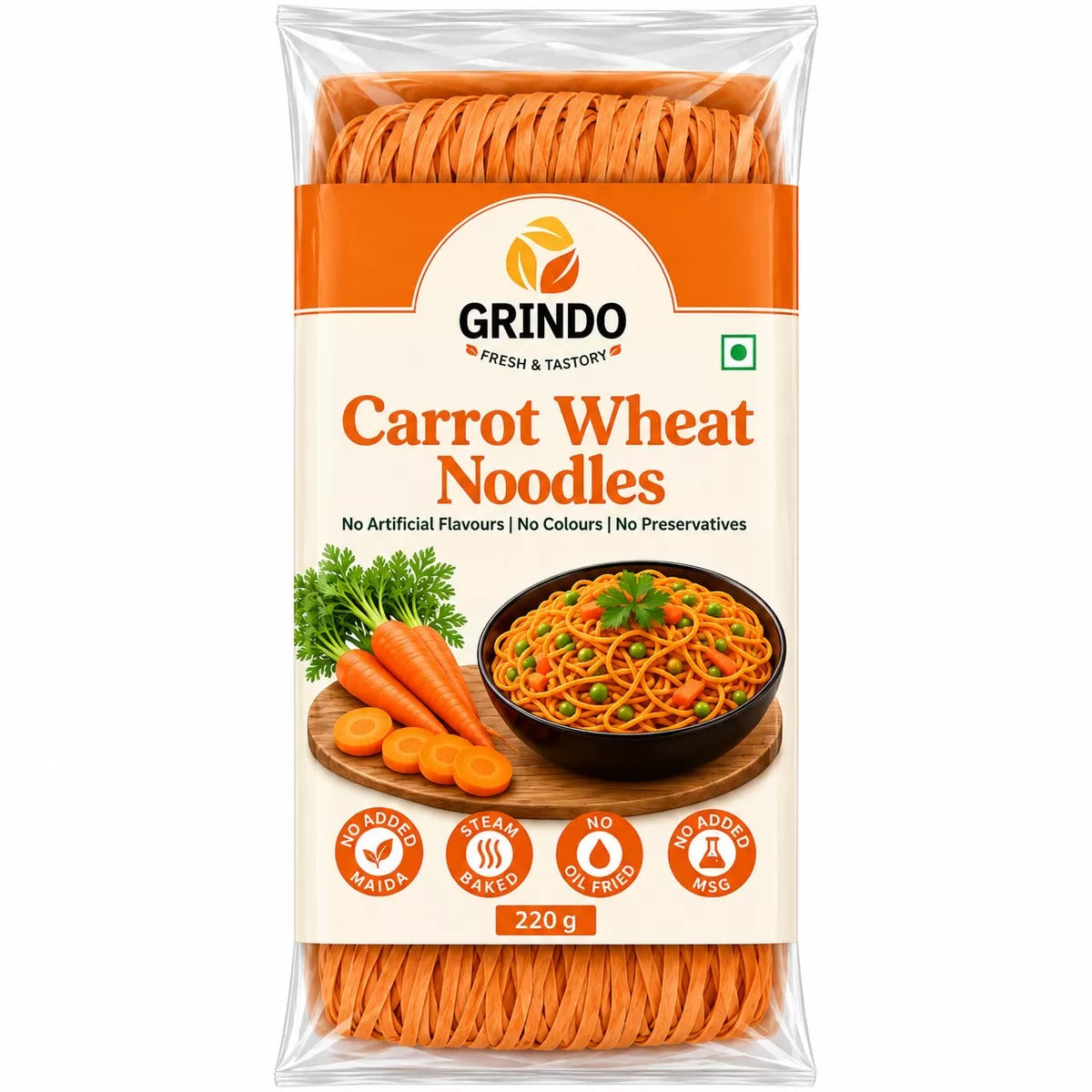 Grindo Carrot Wheat Noodles - 220 g