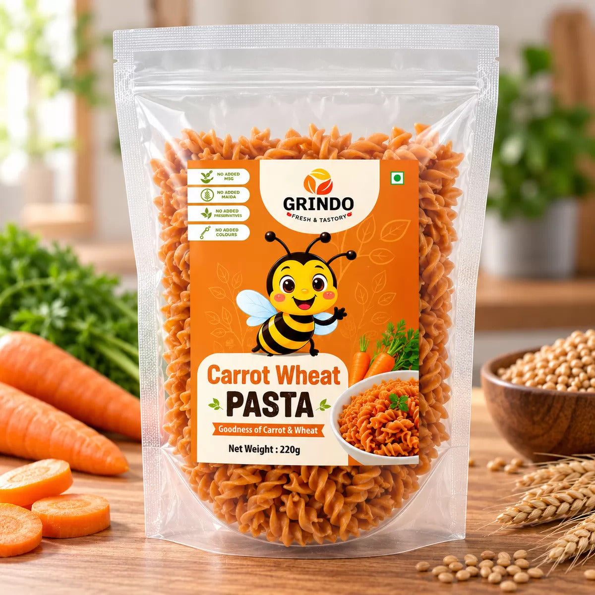Grindo Carrot Wheat Pasta - 220 g