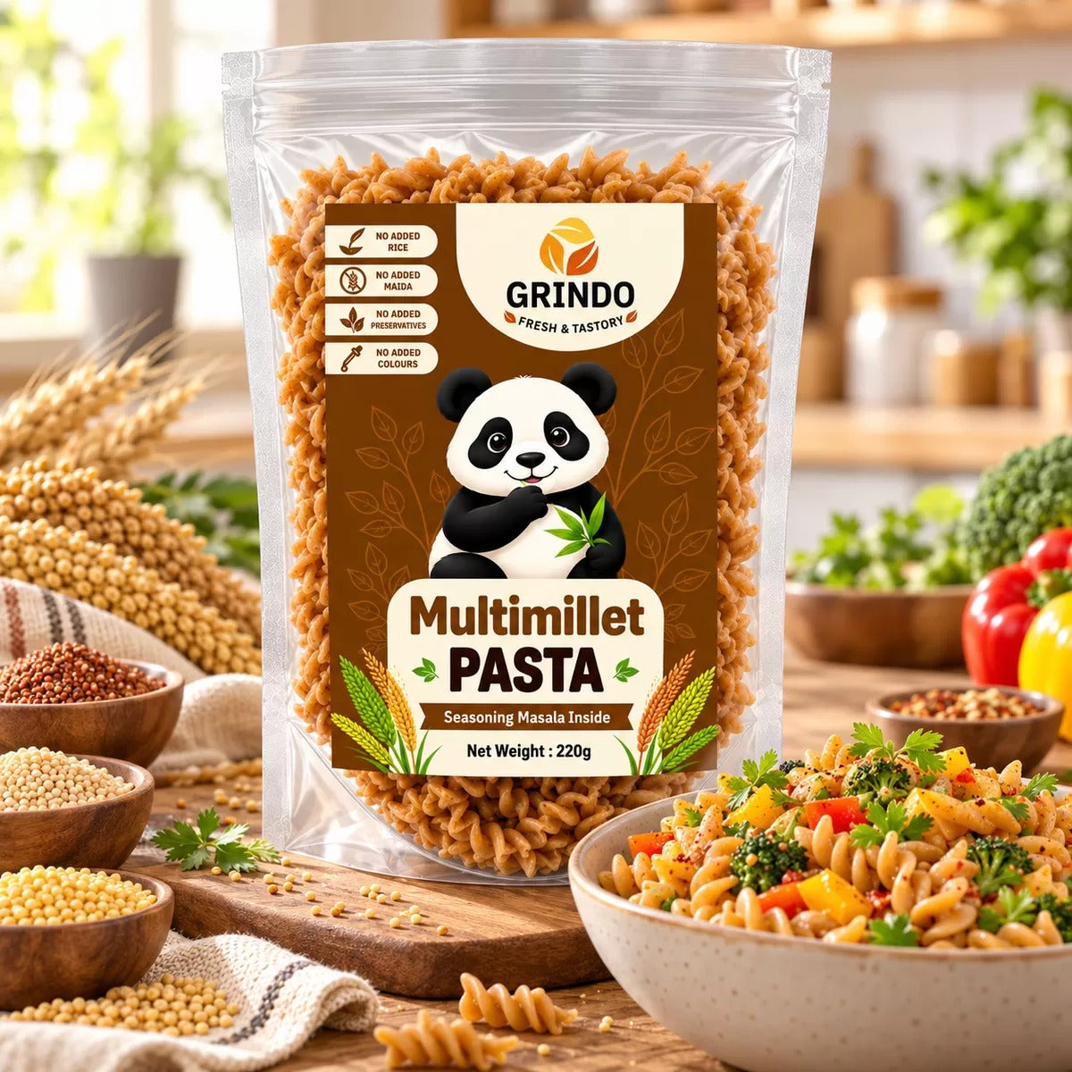 Grindo MultiMillet Wheat Pasta - 220 g