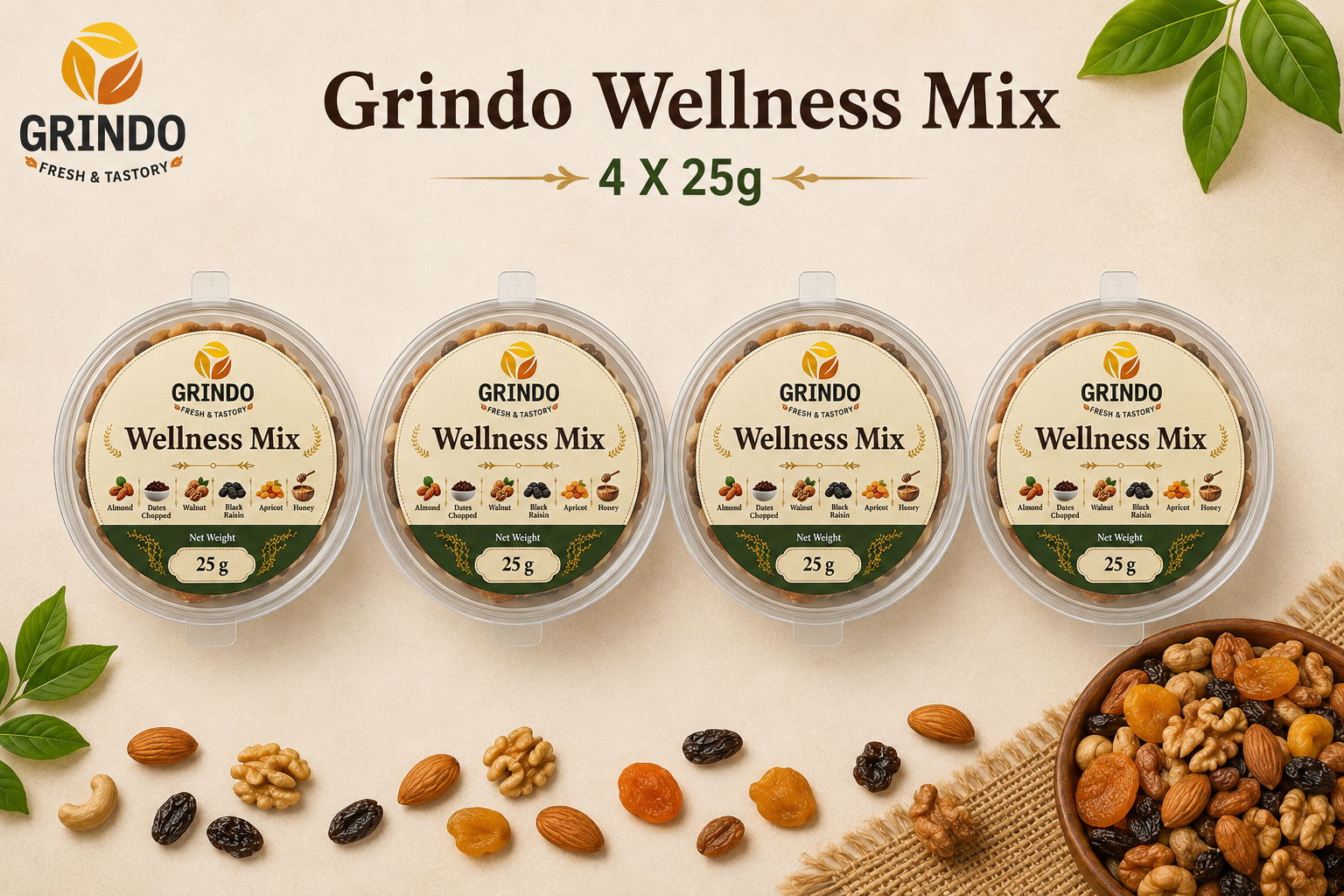 Grindo Wellness Nut Mix - 4 X 25 g