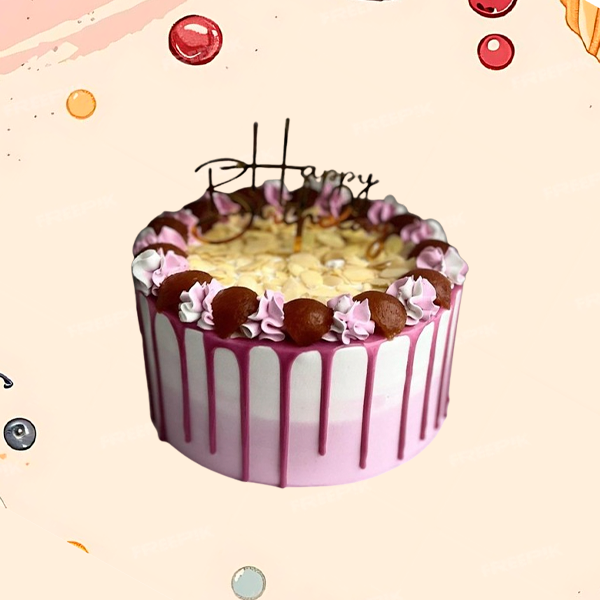 Eggless Gulab Jamun & Nuts Overload Themed Cake -