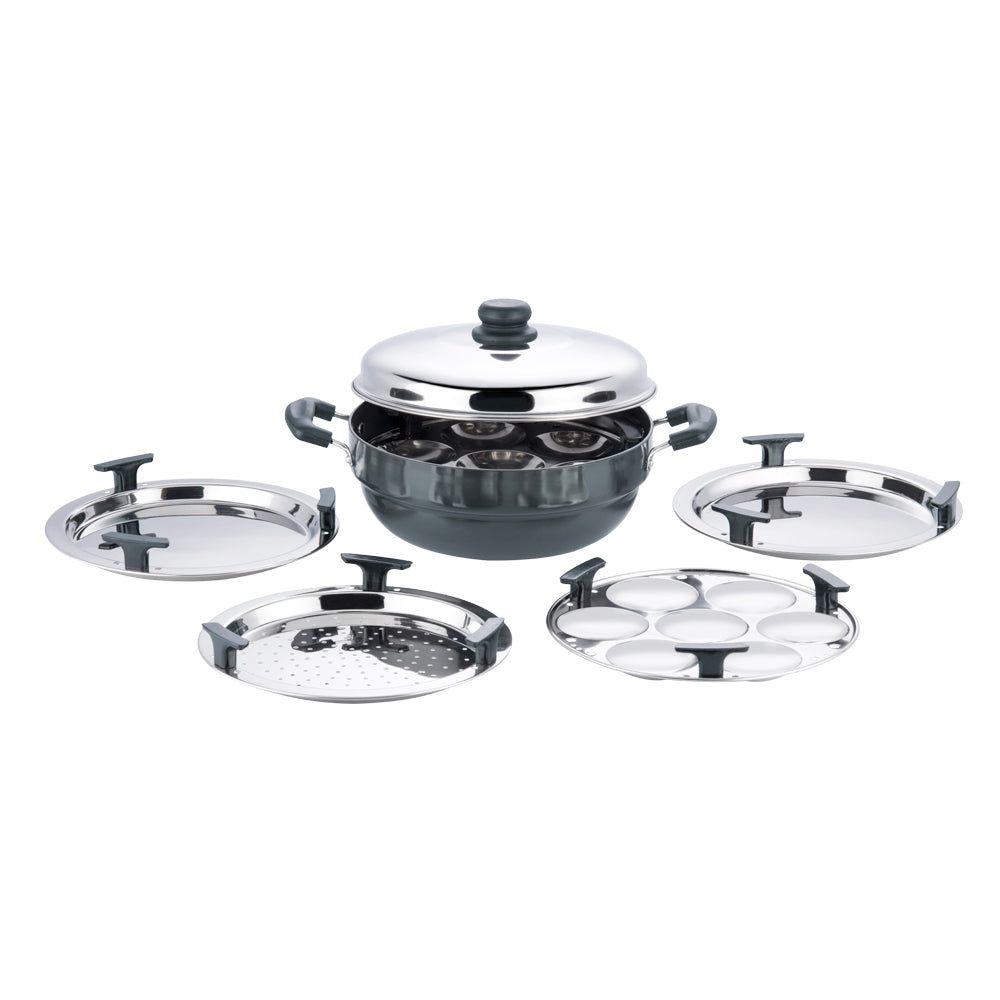 Vinod Black Pearl Hard Anodised Multi Kadai - 5 Plates - MUKD