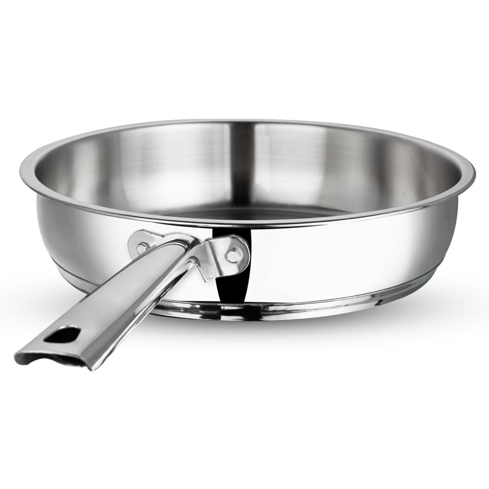 Vinod Stainless Steel 3 Piece Induction Friendly Modena Set, Kadai with Glass Lid - 2.7 L - 3MOD