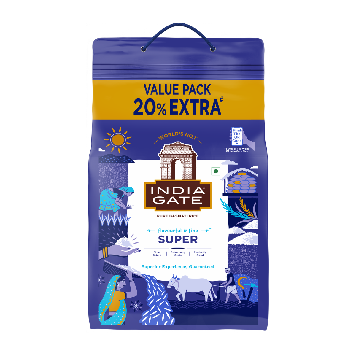 India Gate SUPER Basmati Rice - 5 Kg+ 1.2 kg Free