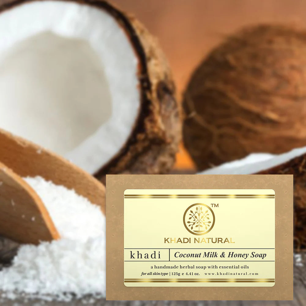 Khadi Natural Herbal Coconut Milk & Honey Soap - 125 g