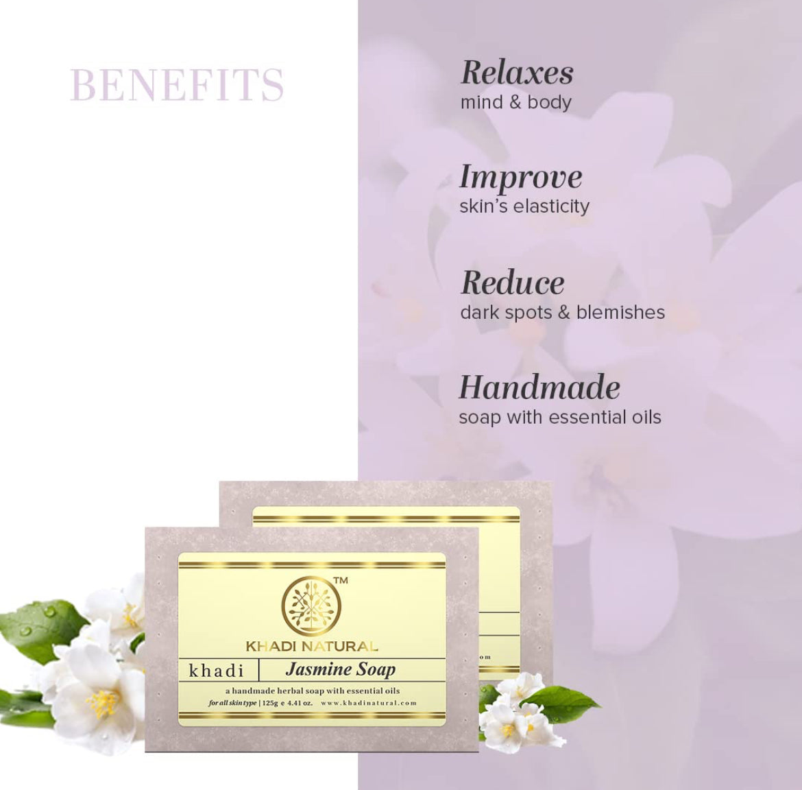 Khadi Natural Herbal Jasmine Soap - 125 g