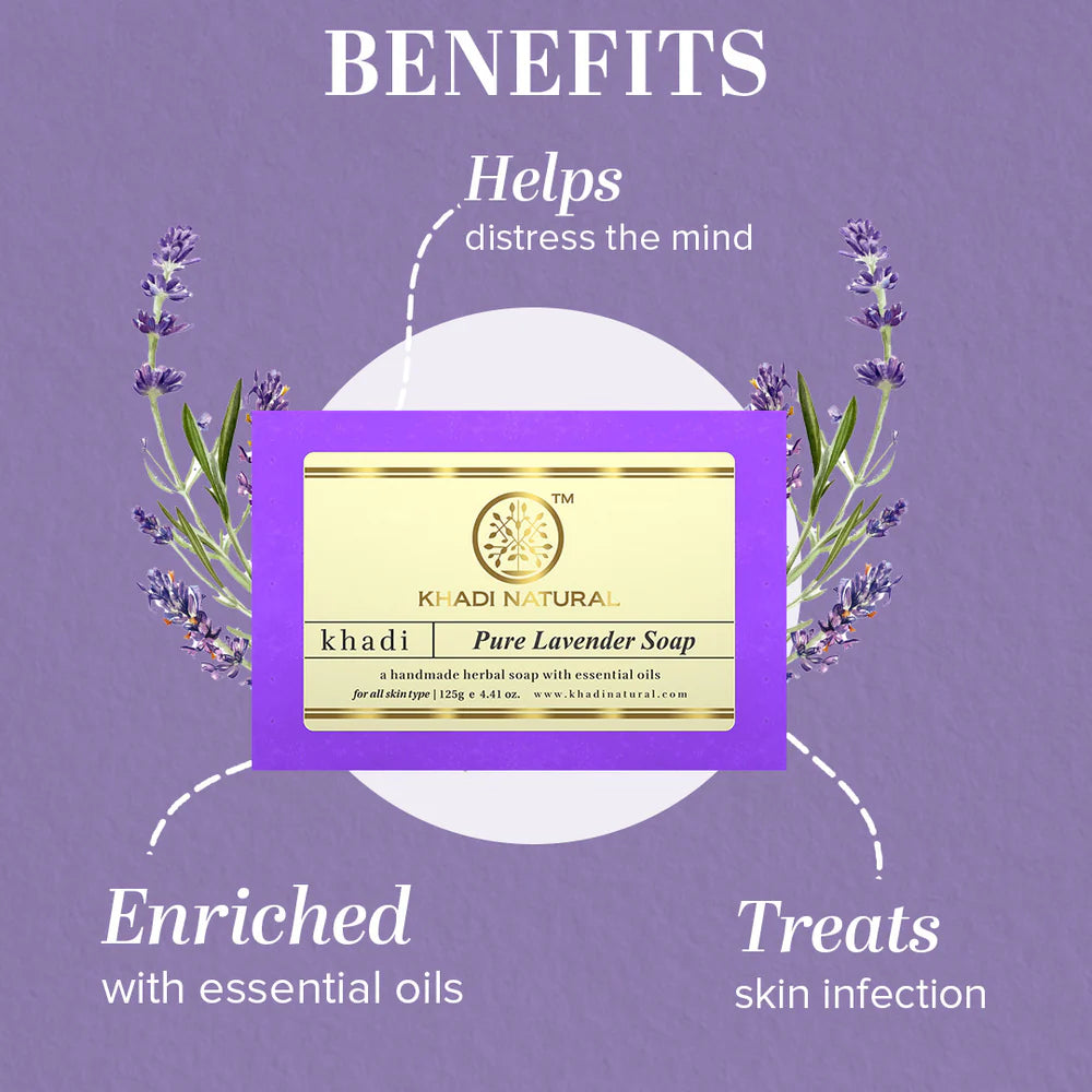 Khadi Natural Herbal Pure Lavender Soap - 125 g