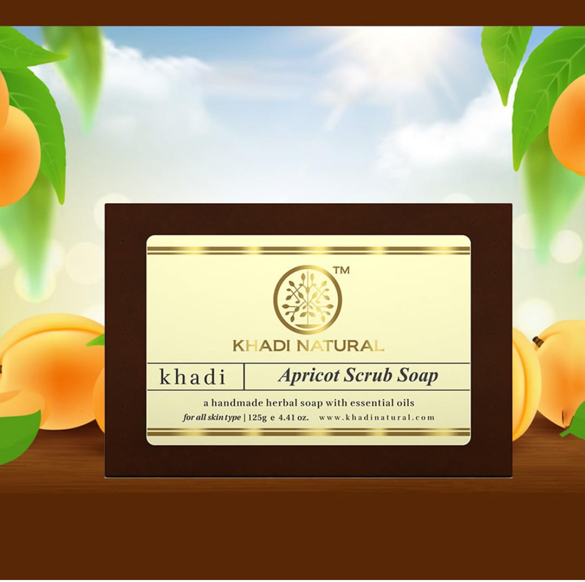Khadi Natural Herbal Apricot Scrub Soap - 125 g