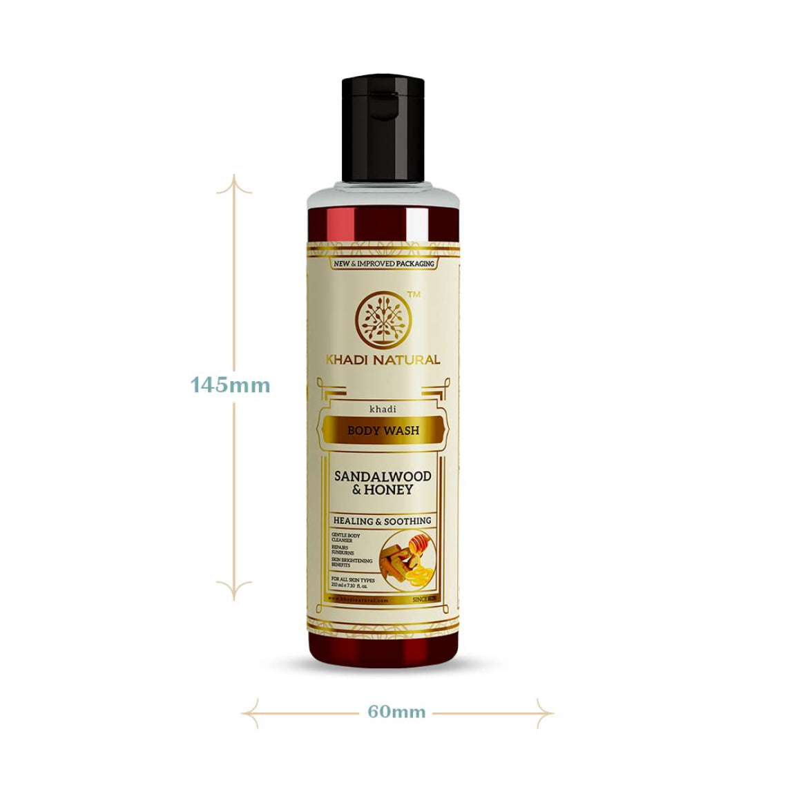 Khadi Natural Herbal Sandalwood & Honey Body Wash - 210 ml