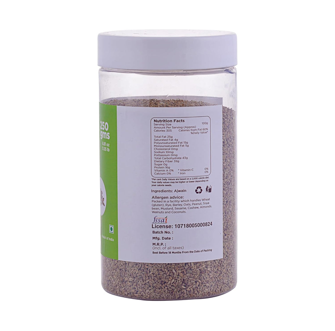 Go Earth Ajwain Seeds (Certified ORGANIC) - 250 g