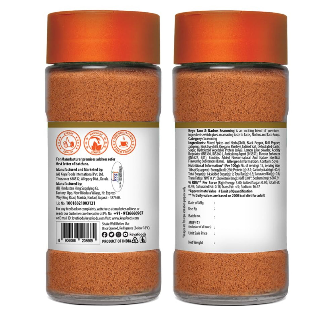 Keya Tacos Nachos Seasoning - 75 g