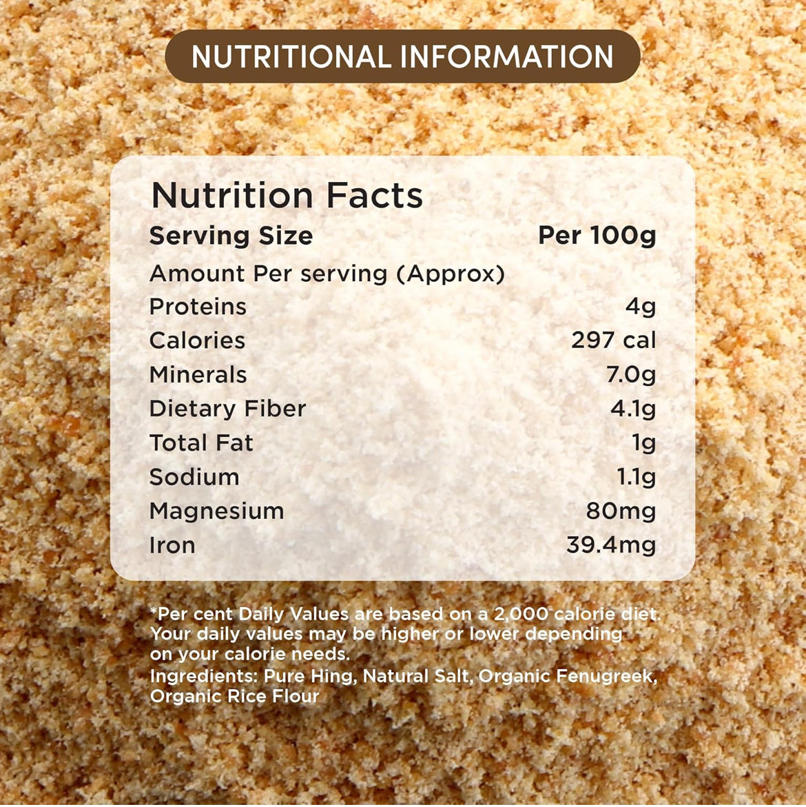 Go Earth Natural Hing Powder (Certified ORGANIC) - 50 g