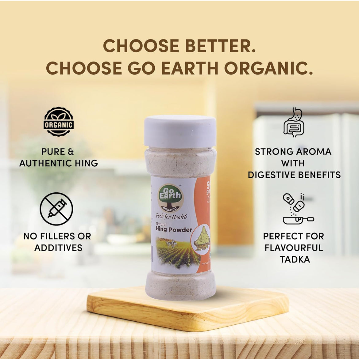 Go Earth Natural Hing Powder (Certified ORGANIC) - 50 g