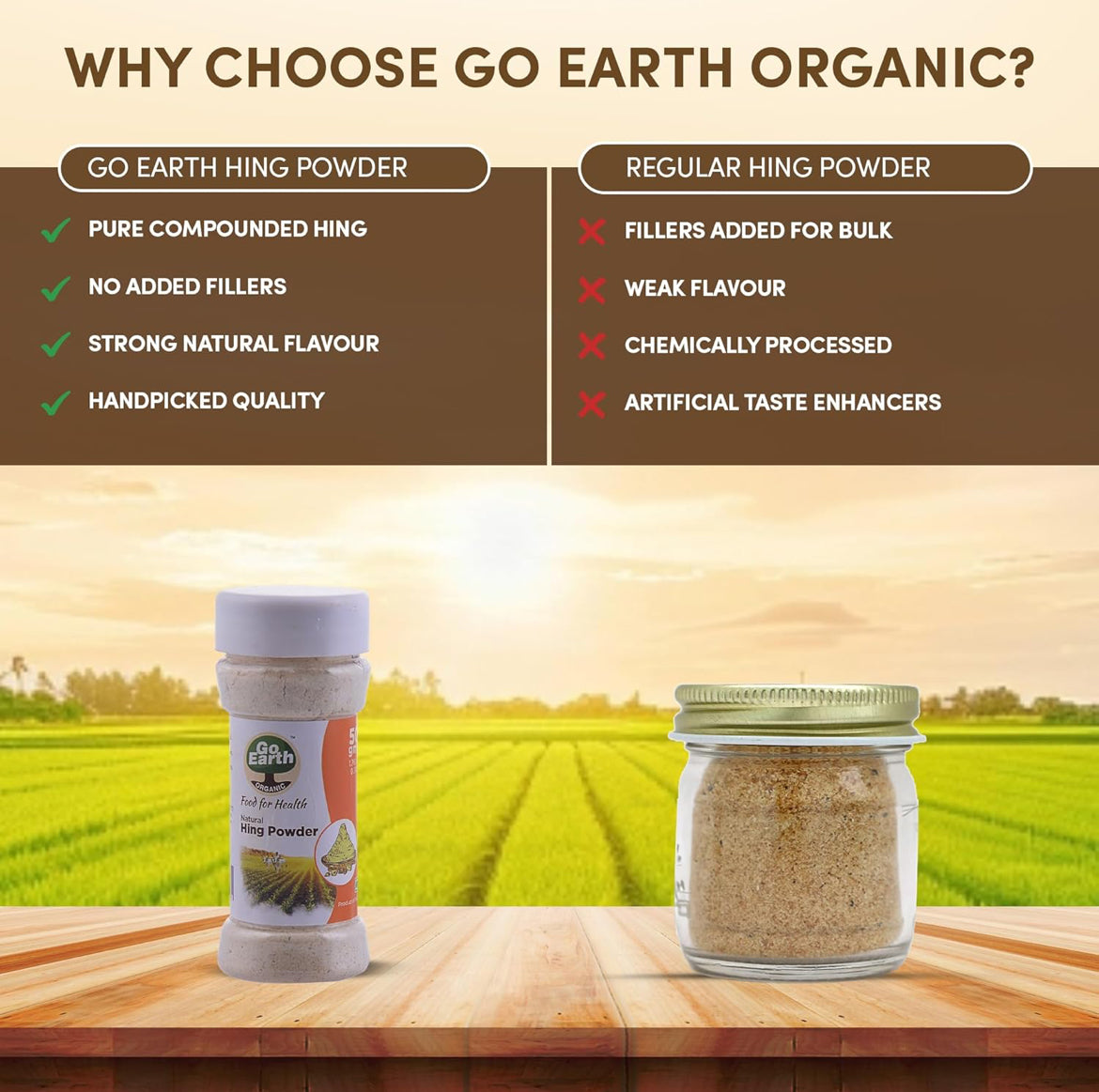 Go Earth Natural Hing Powder (Certified ORGANIC) - 50 g