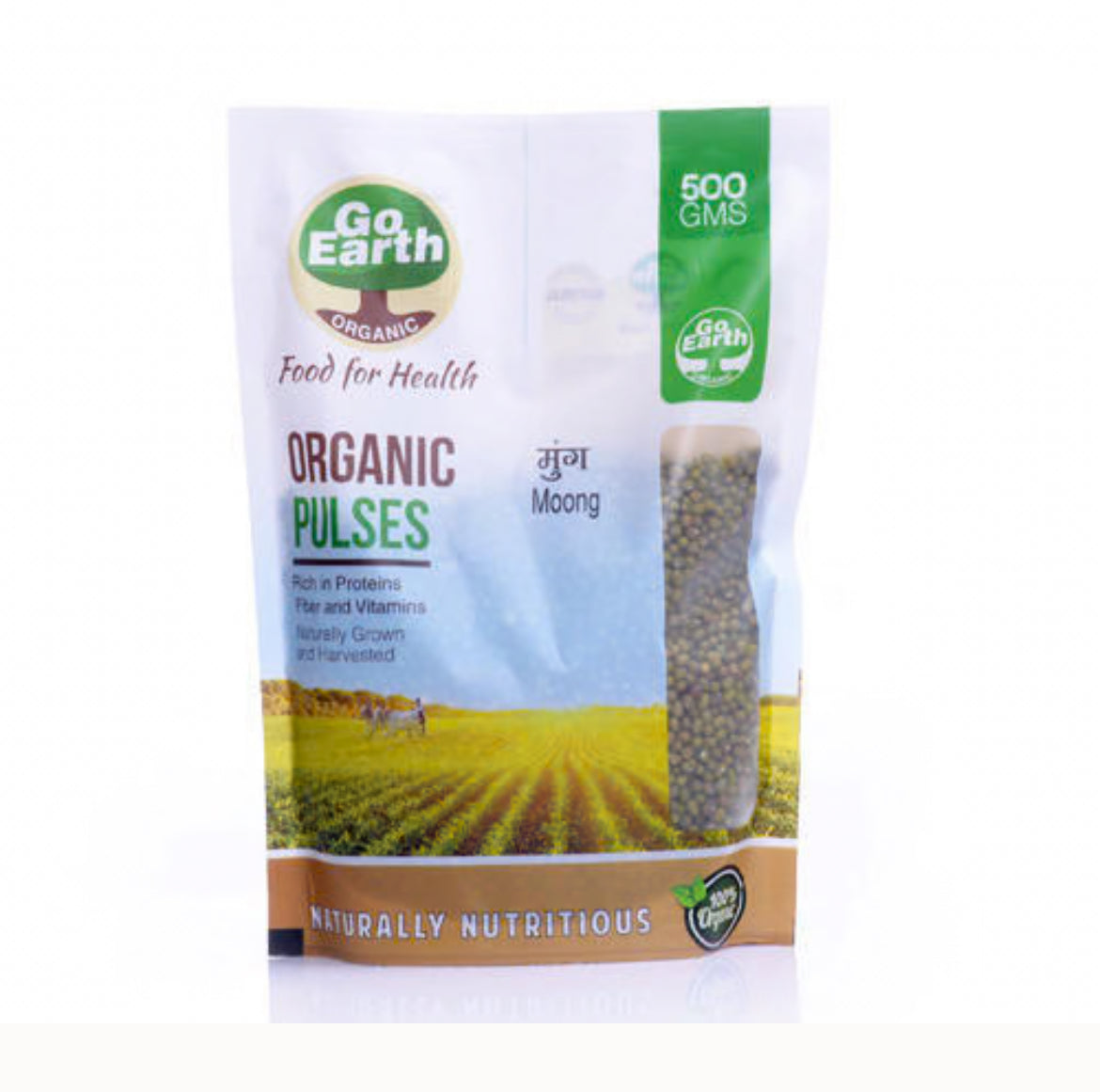 Go Earth Green Moong Whole (Certified ORGANIC) - 500 g (OFFER)