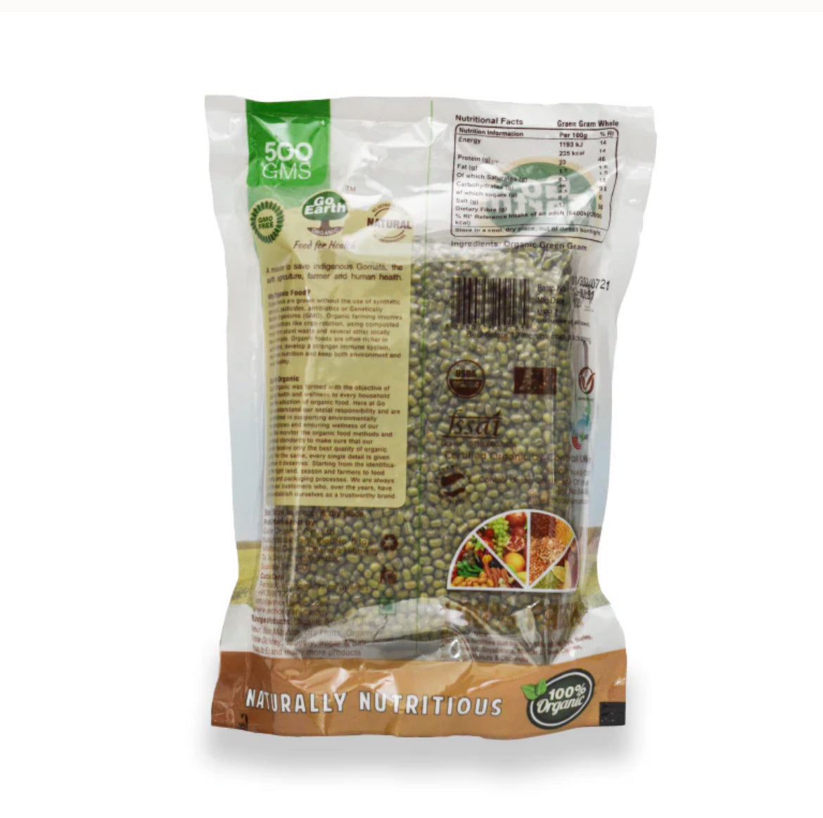 Go Earth Green Moong Whole (Certified ORGANIC) - 500 g (OFFER)