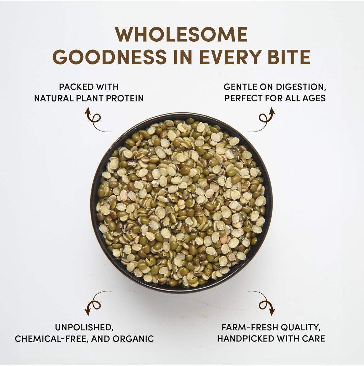 Go Earth Green Moong Split (Certified ORGANIC) - 500 g