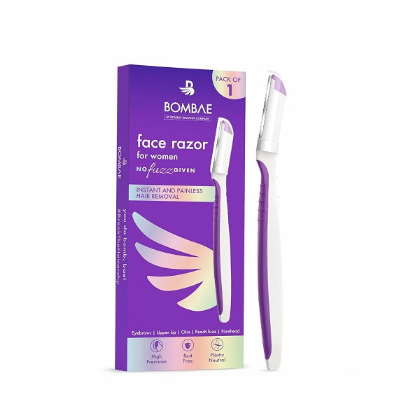 Bombae Reusable Face Razor For Women Facial Hair Instant Glow & Painless Hair Removal - Pack of 1