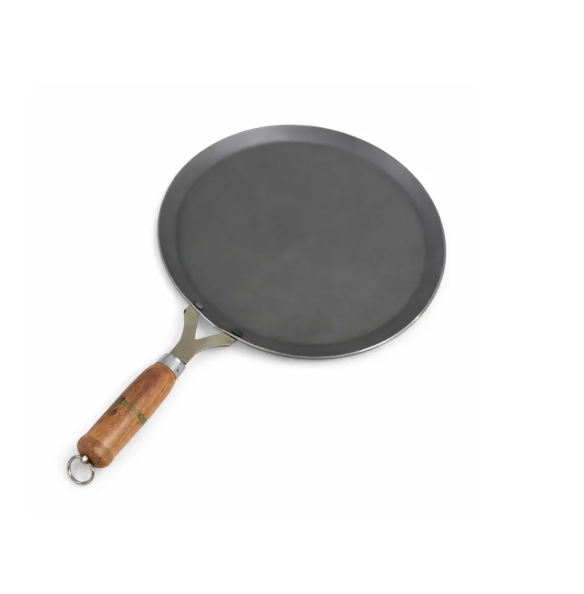 Pure Iron Dosa Tawa With Wooden Handle color may vary - 11 inch + FREE Storage Container 3 Pcs