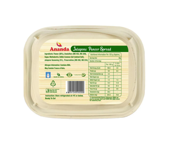 Ananda Jalapeno Paneer Spread - 180 g