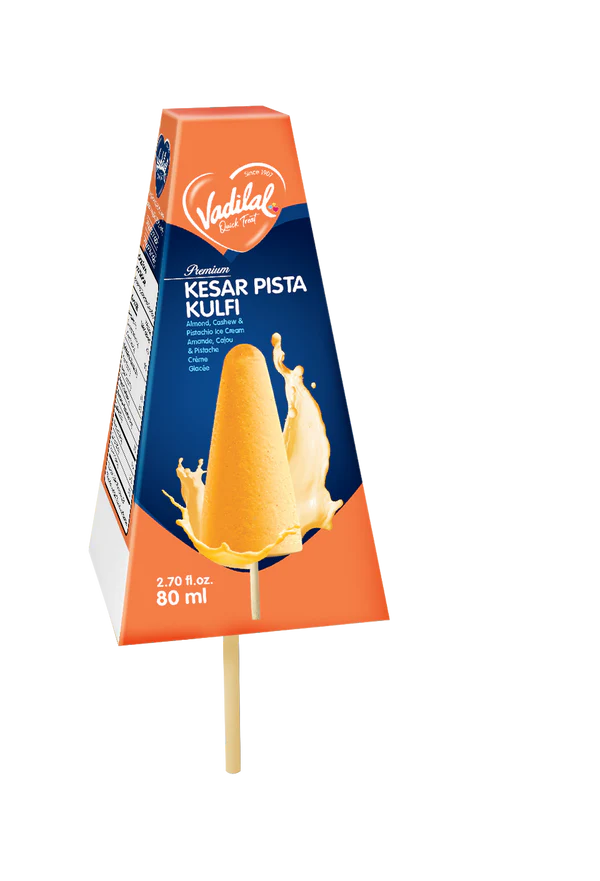 Vadilal Ice Cream Conical Kesar Pista Kulfi (Chilled) - 80 ml