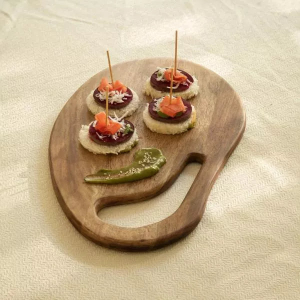 Ellementry Laimai Serving Board With Handle Large For Kitchen/Gifting Purpose (WDSWA2907) - 1 pc