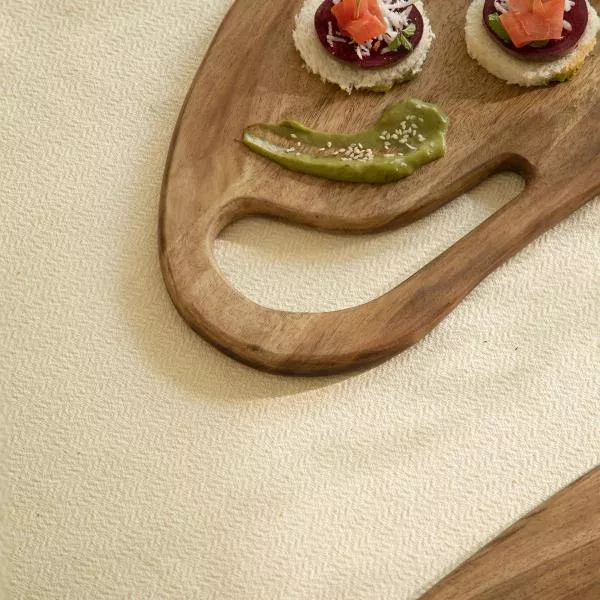Ellementry Laimai Serving Board With Handle Large For Kitchen/Gifting Purpose (WDSWA2907) - 1 pc