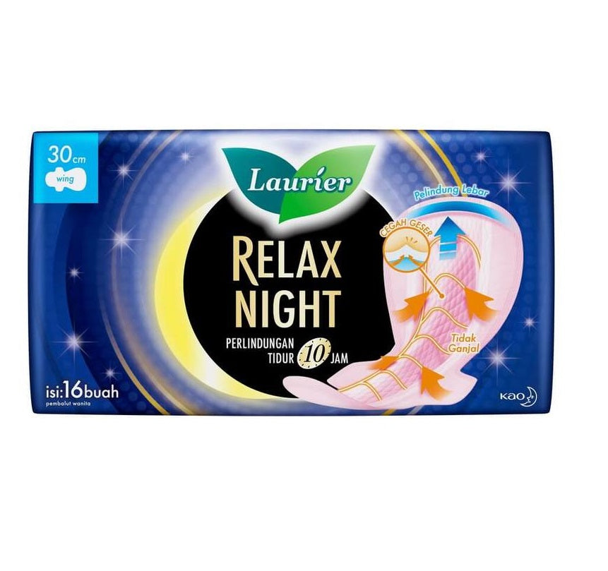 Laurier Relax Night 30 cm Sanitary Napkins - 16 Pcs