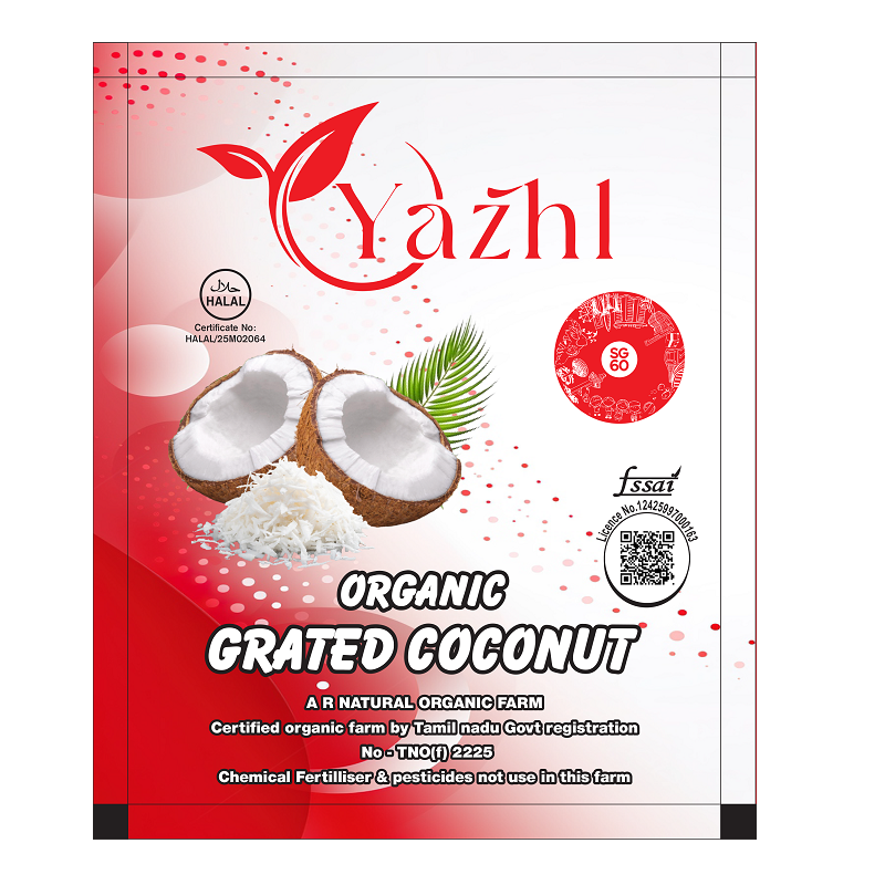 Yazhl Organic Grated Coconut (Chilled) - 200 g