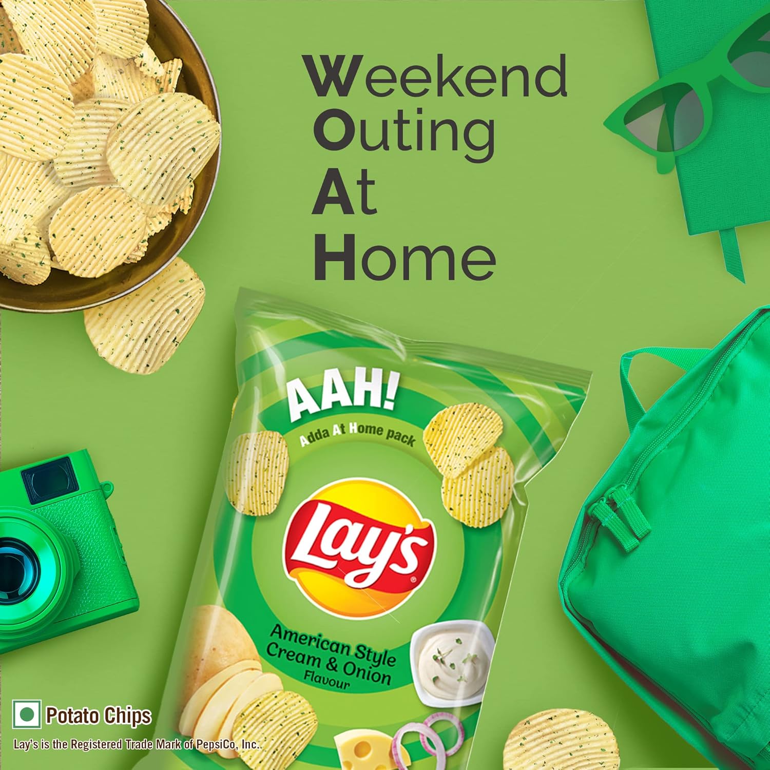Lays American Style Cream and Onion Potato Chips - 80 g